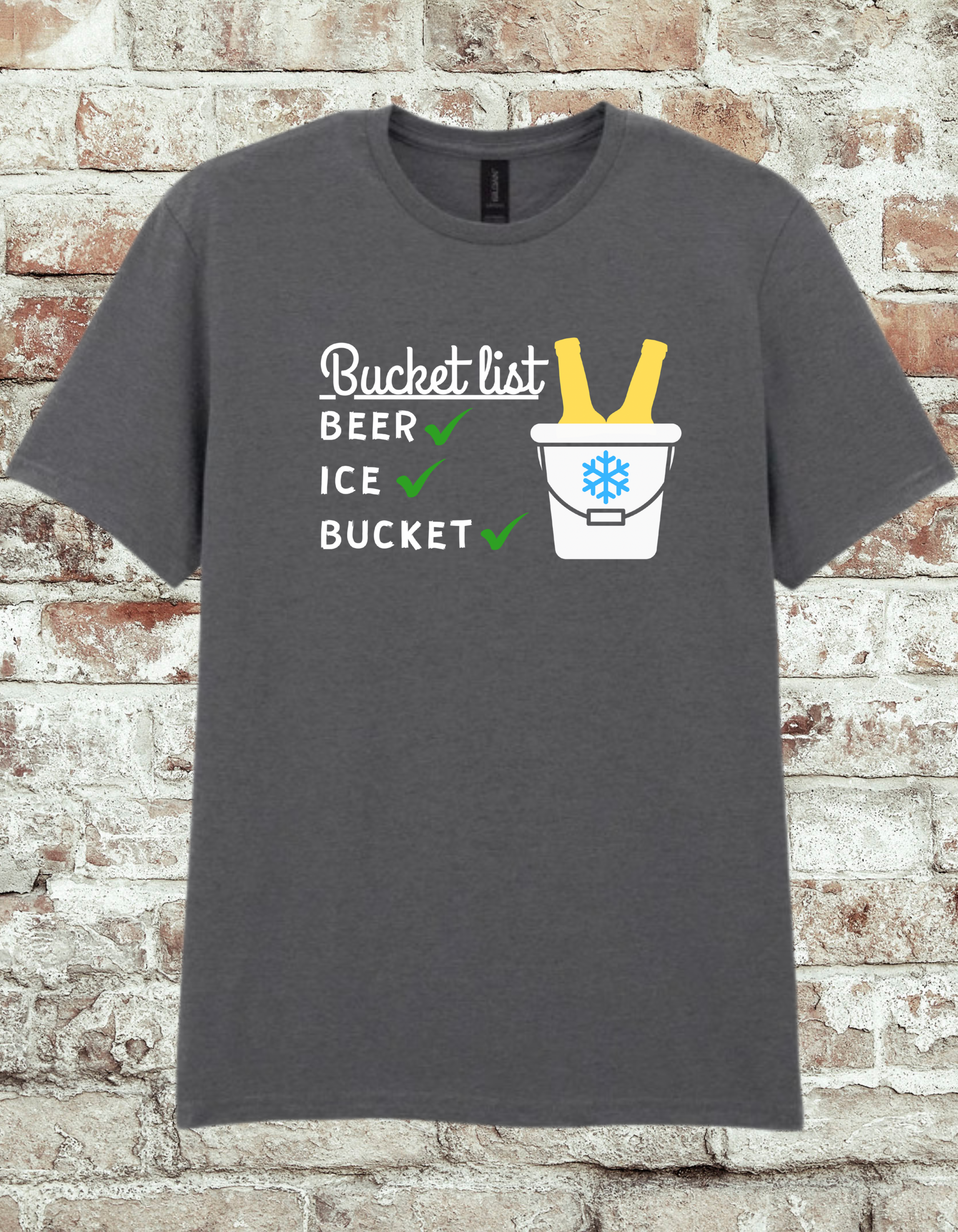 Bucket List Beer Ice Bucket T-Shirt | Funny Drinking Tee