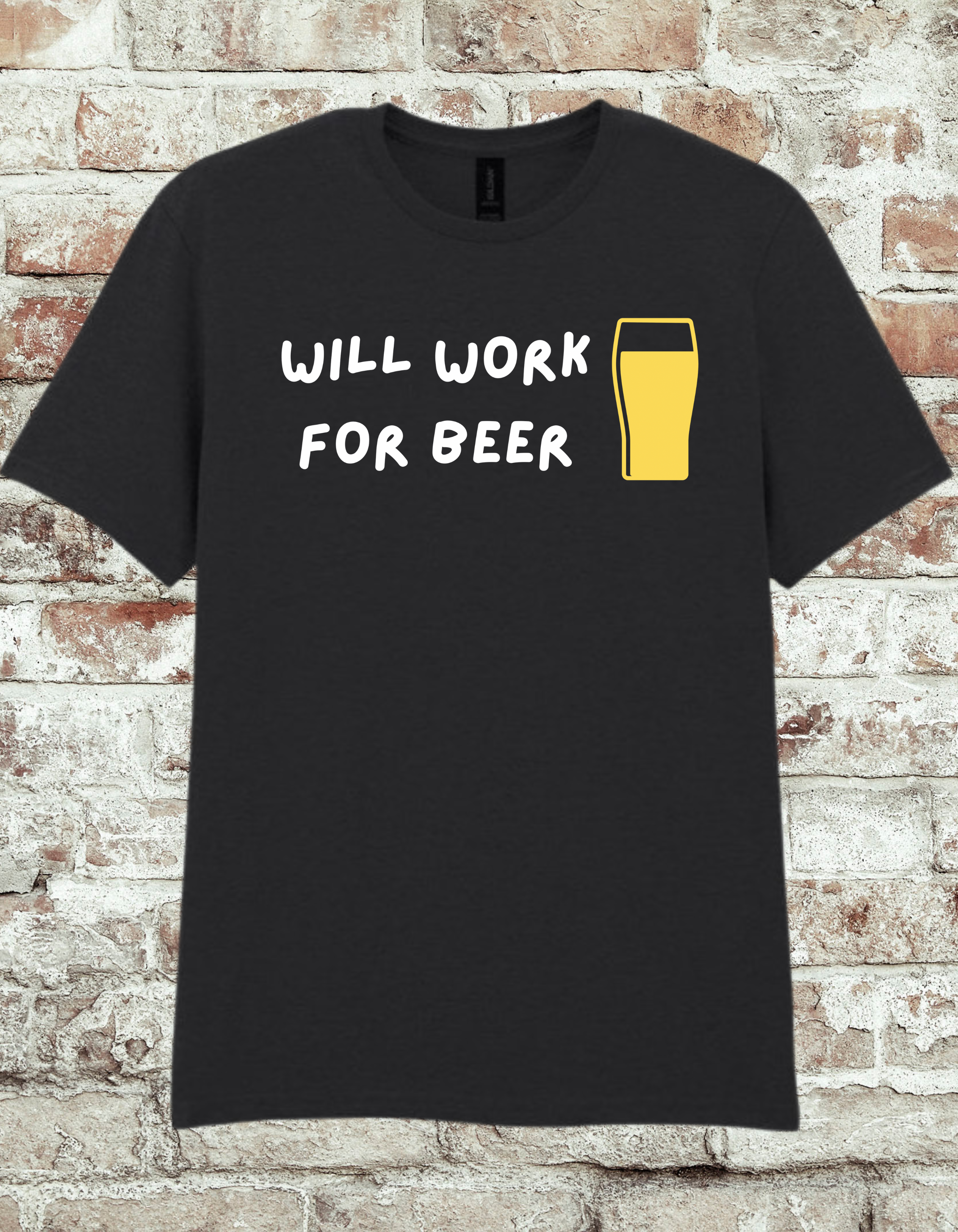 Will Work for Beer Funny T-Shirt | Beer Lover Graphic Tee