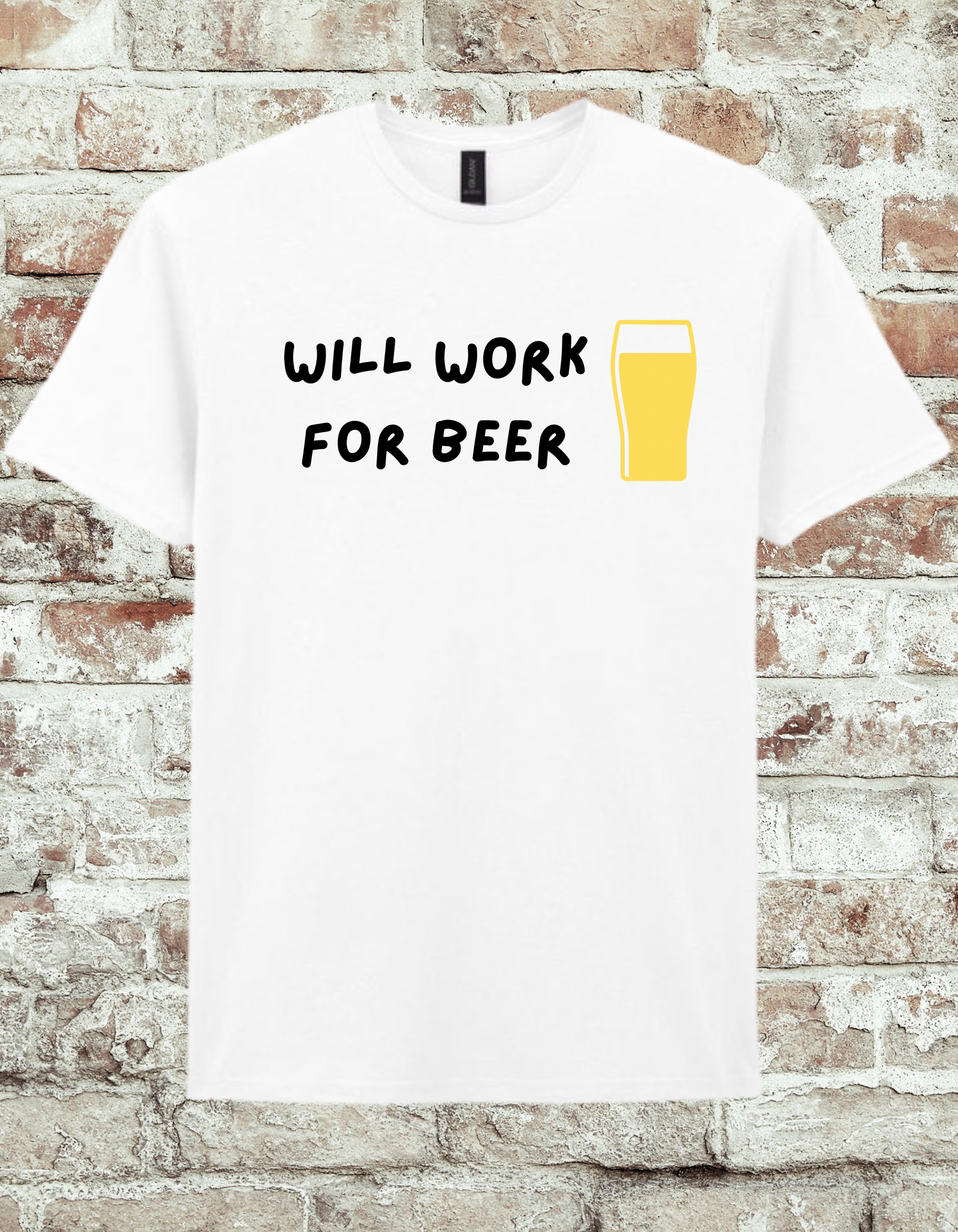 Will Work for Beer Funny T-Shirt | Beer Lover Graphic Tee