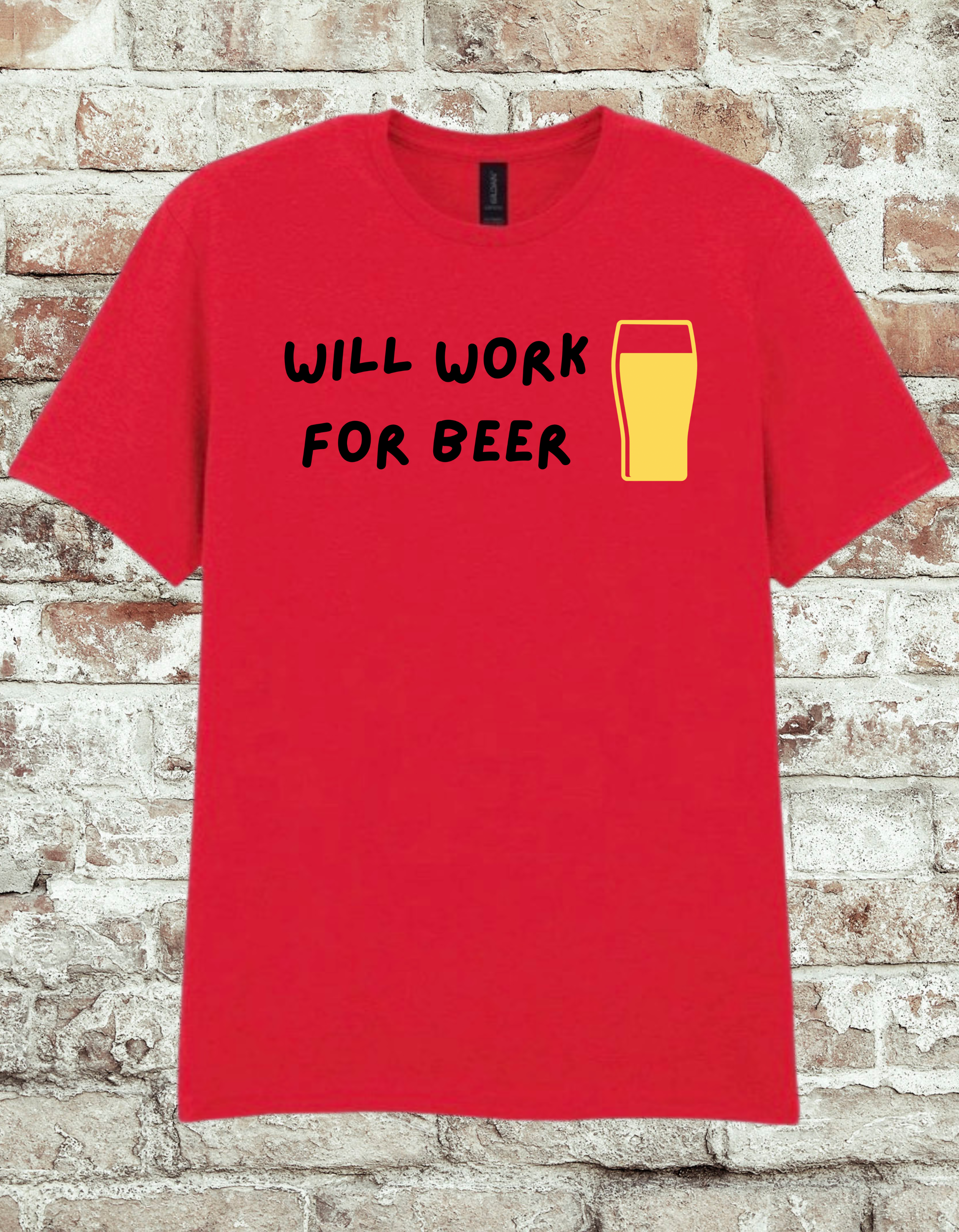 Will Work for Beer Funny T-Shirt | Beer Lover Graphic Tee