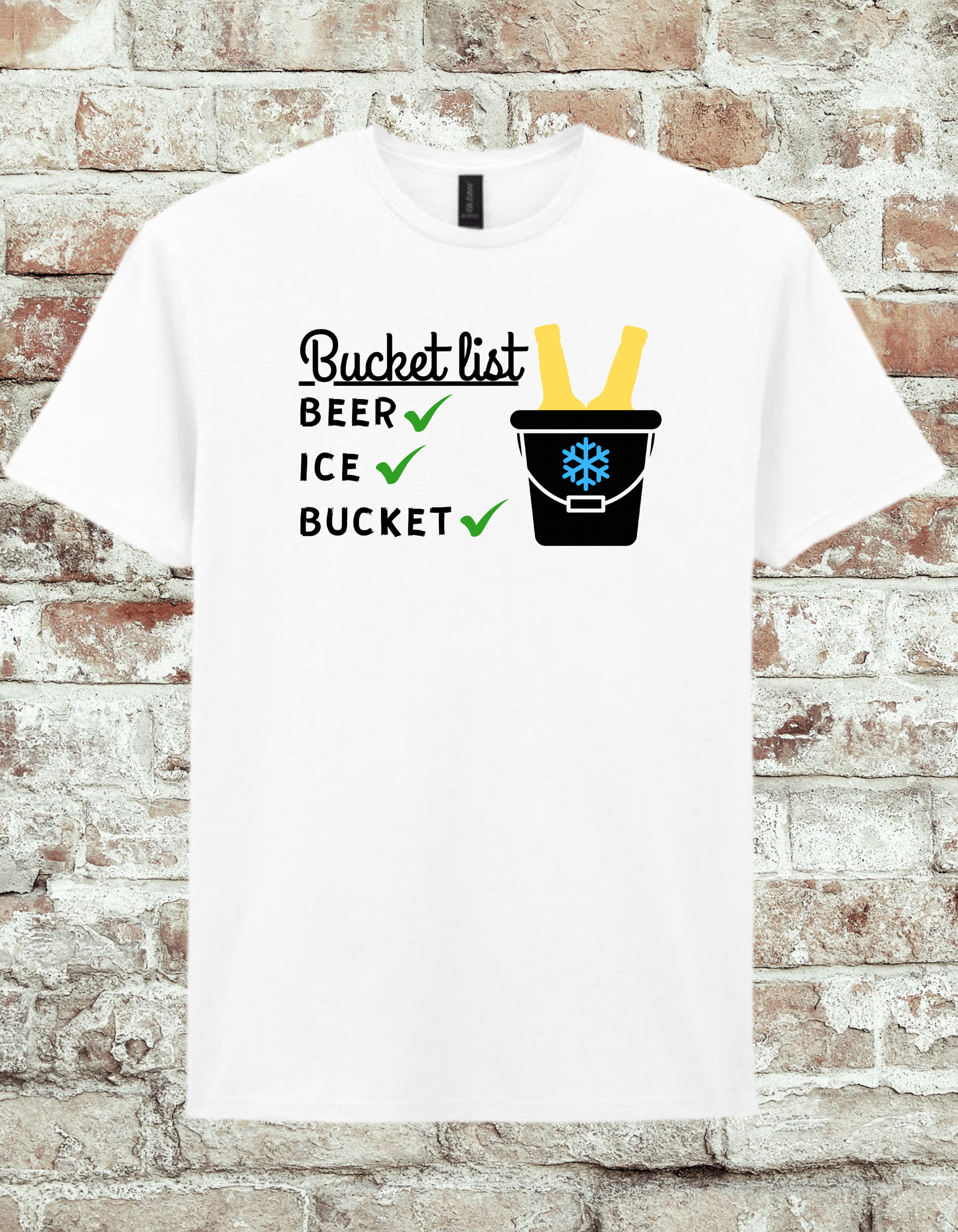 Bucket List Beer Ice Bucket T-Shirt | Funny Drinking Tee