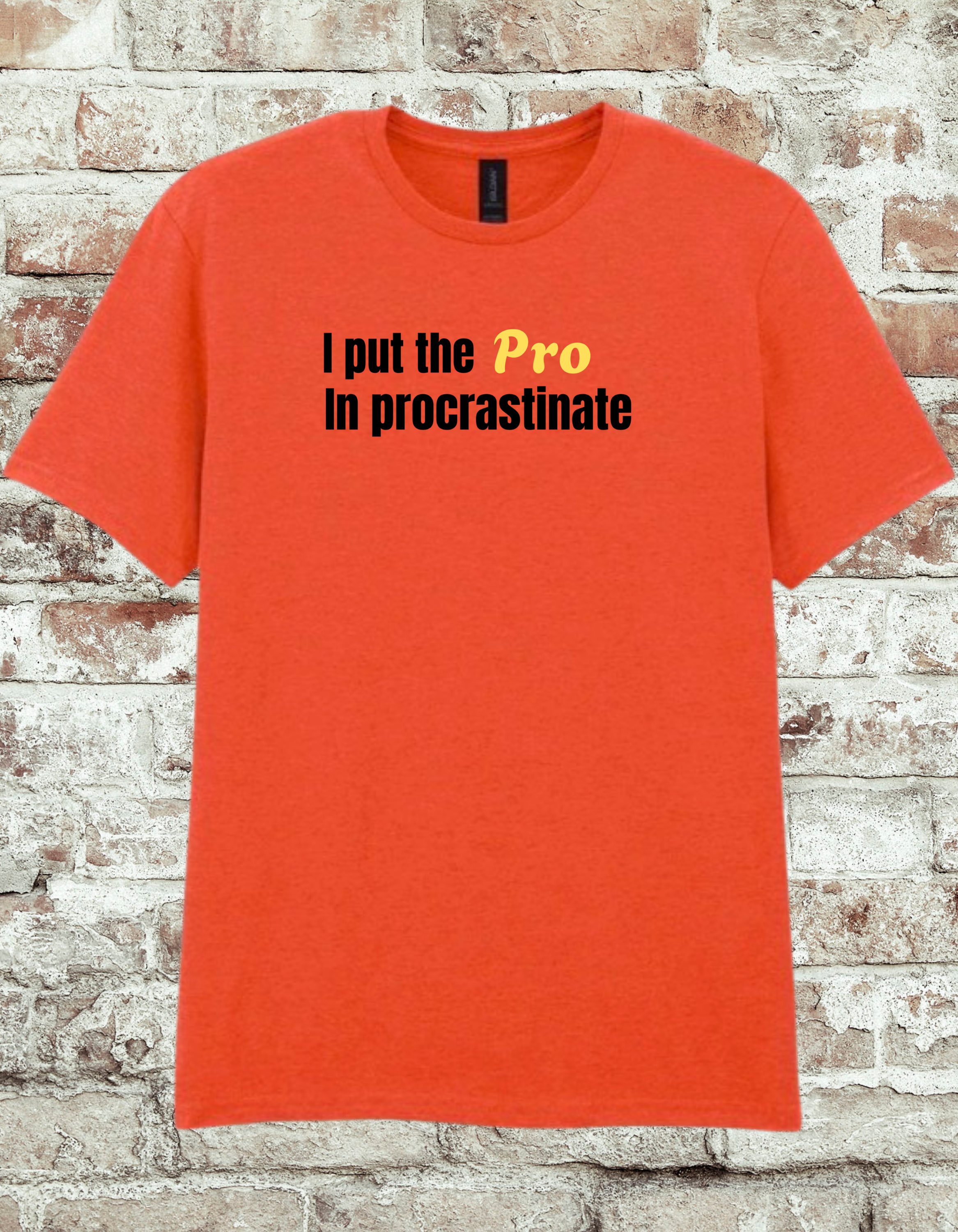 Funny Procrastination T-Shirt – “I Put the Pro in Procrastinate” Graphic Tee