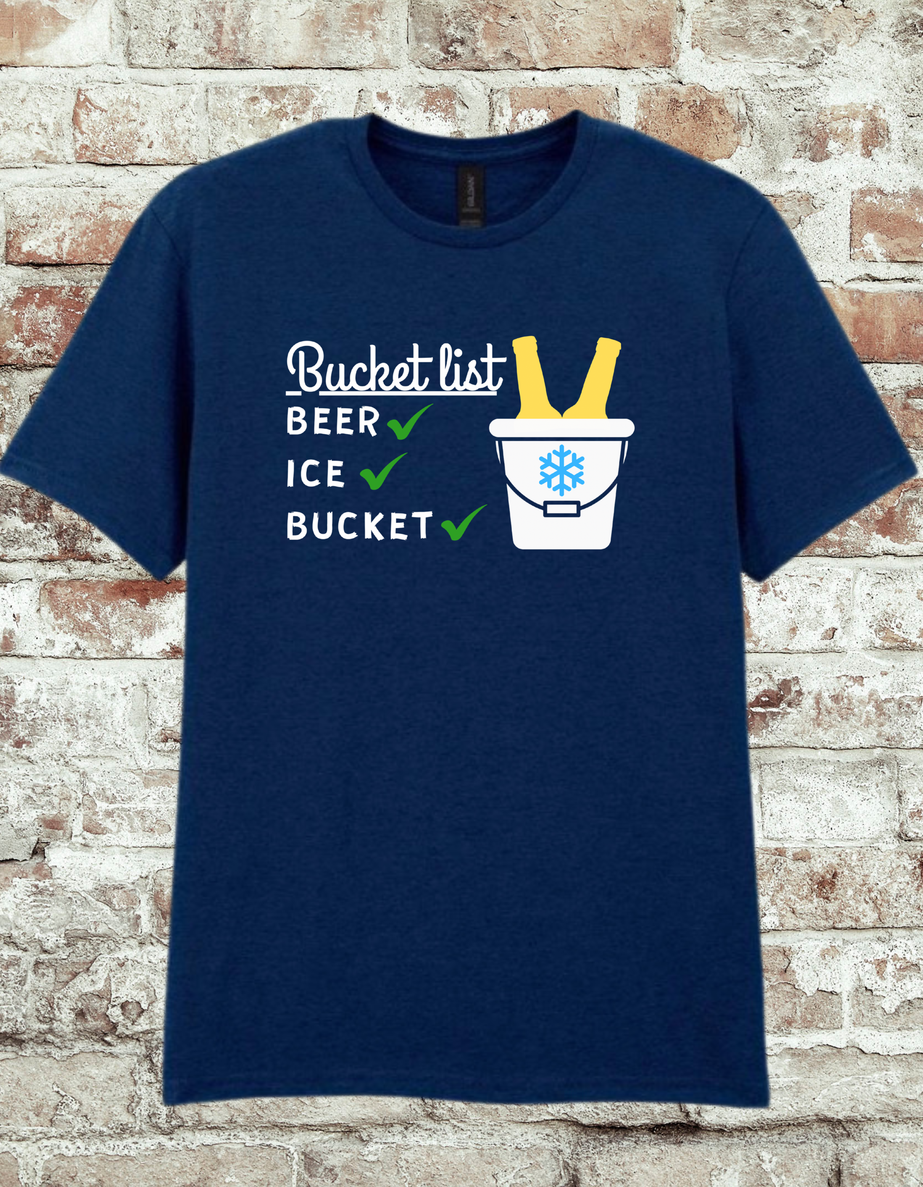 Bucket List Beer Ice Bucket T-Shirt | Funny Drinking Tee