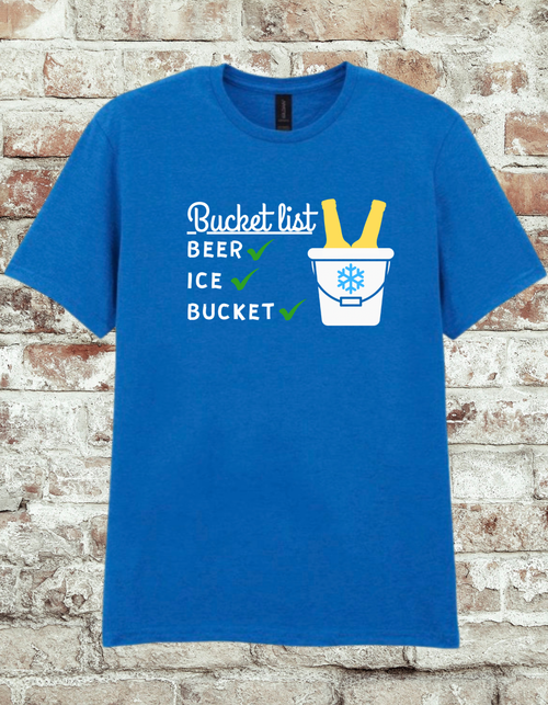 Bucket List Beer Ice Bucket T-Shirt | Funny Drinking Tee