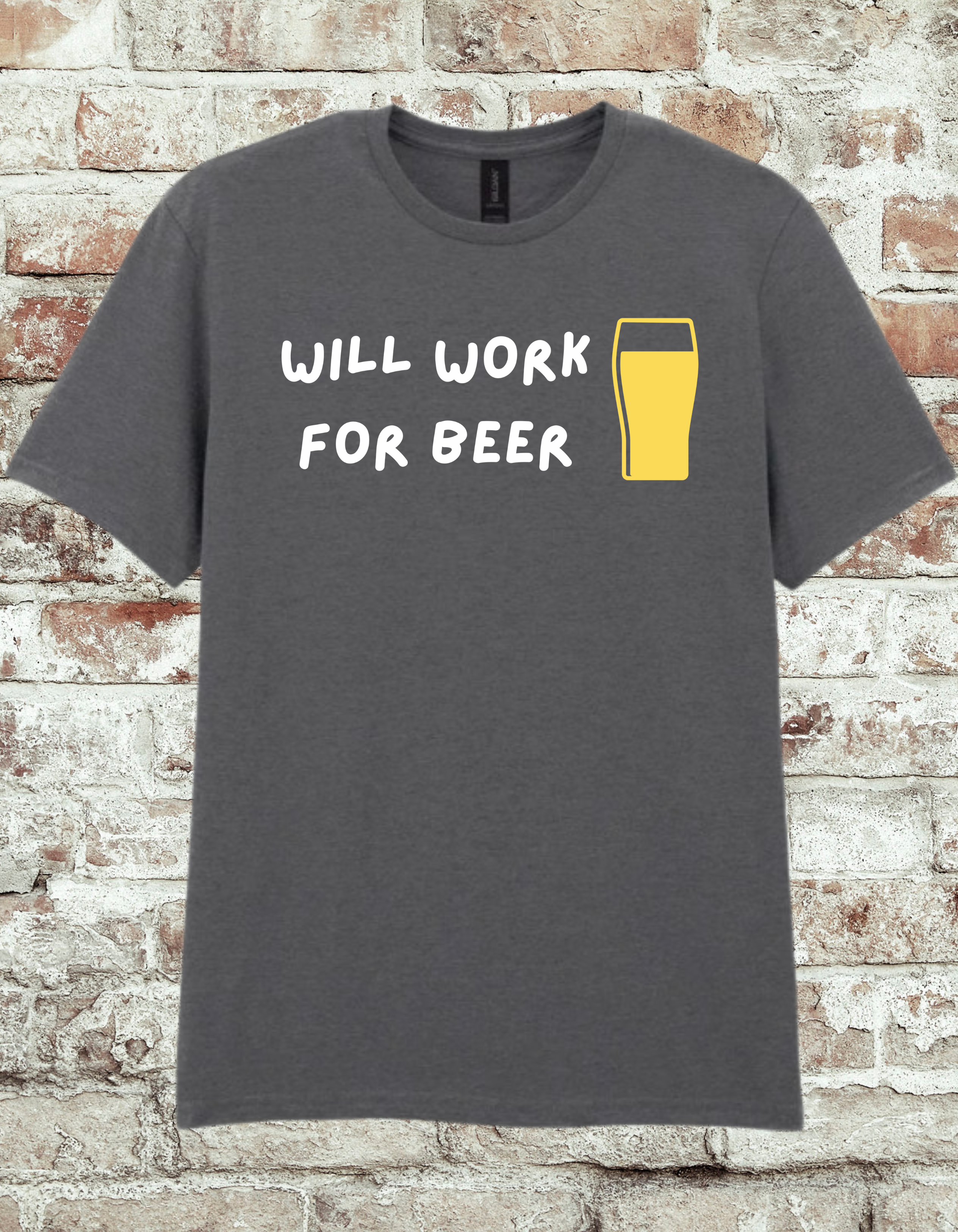 Will Work for Beer Funny T-Shirt | Beer Lover Graphic Tee