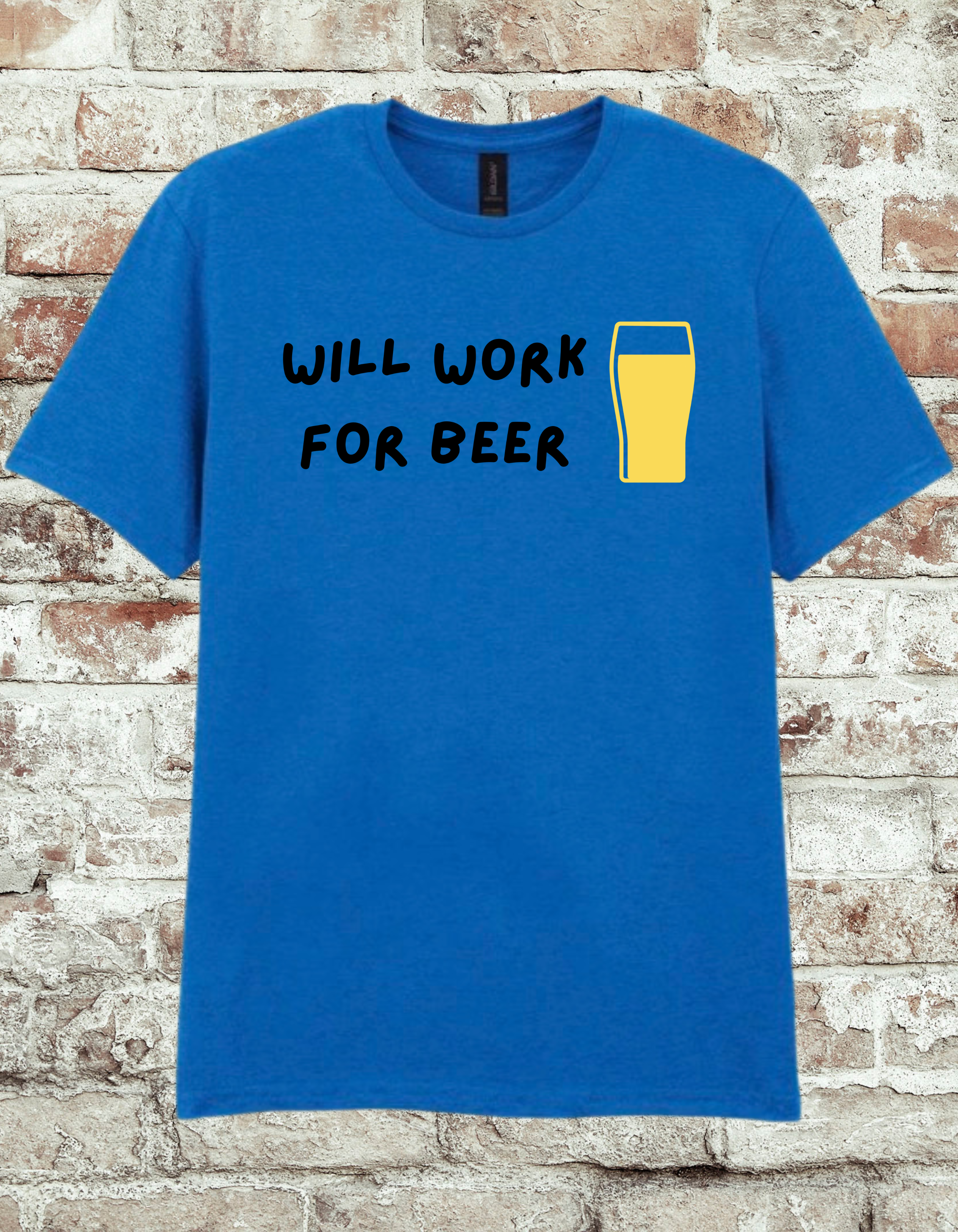 Will Work for Beer Funny T-Shirt | Beer Lover Graphic Tee