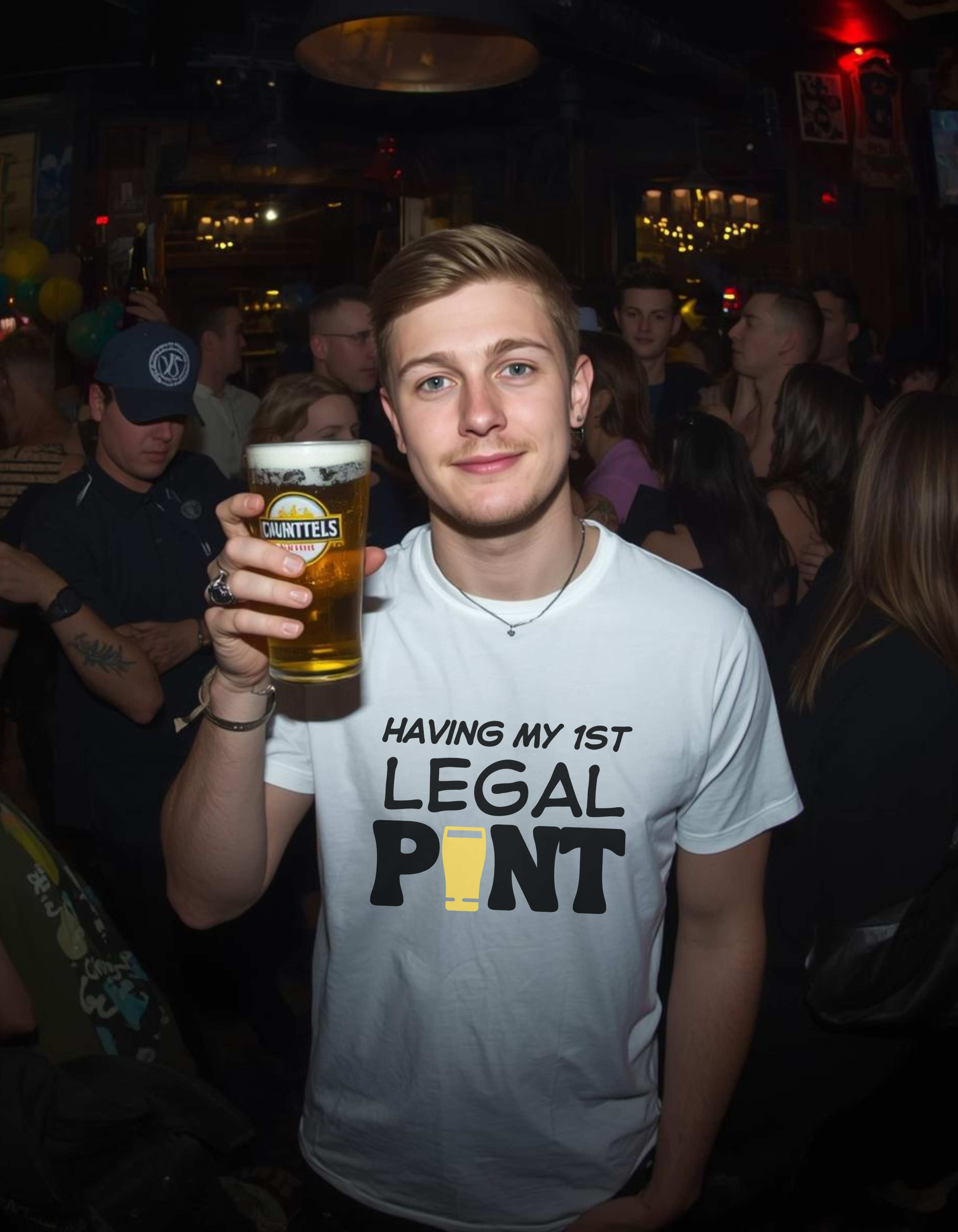 Having My 1st Legal Pint T-Shirt – Funny 18th Birthday Beer Shirt