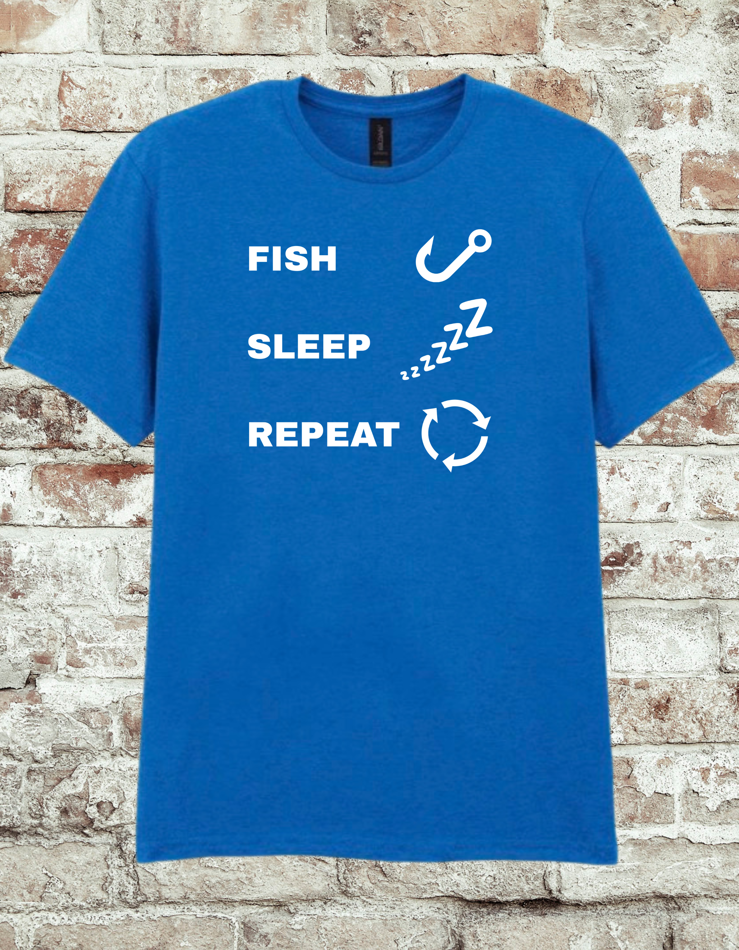 Fish Sleep Repeat Fishing T-Shirt | Funny Angler Graphic Tee