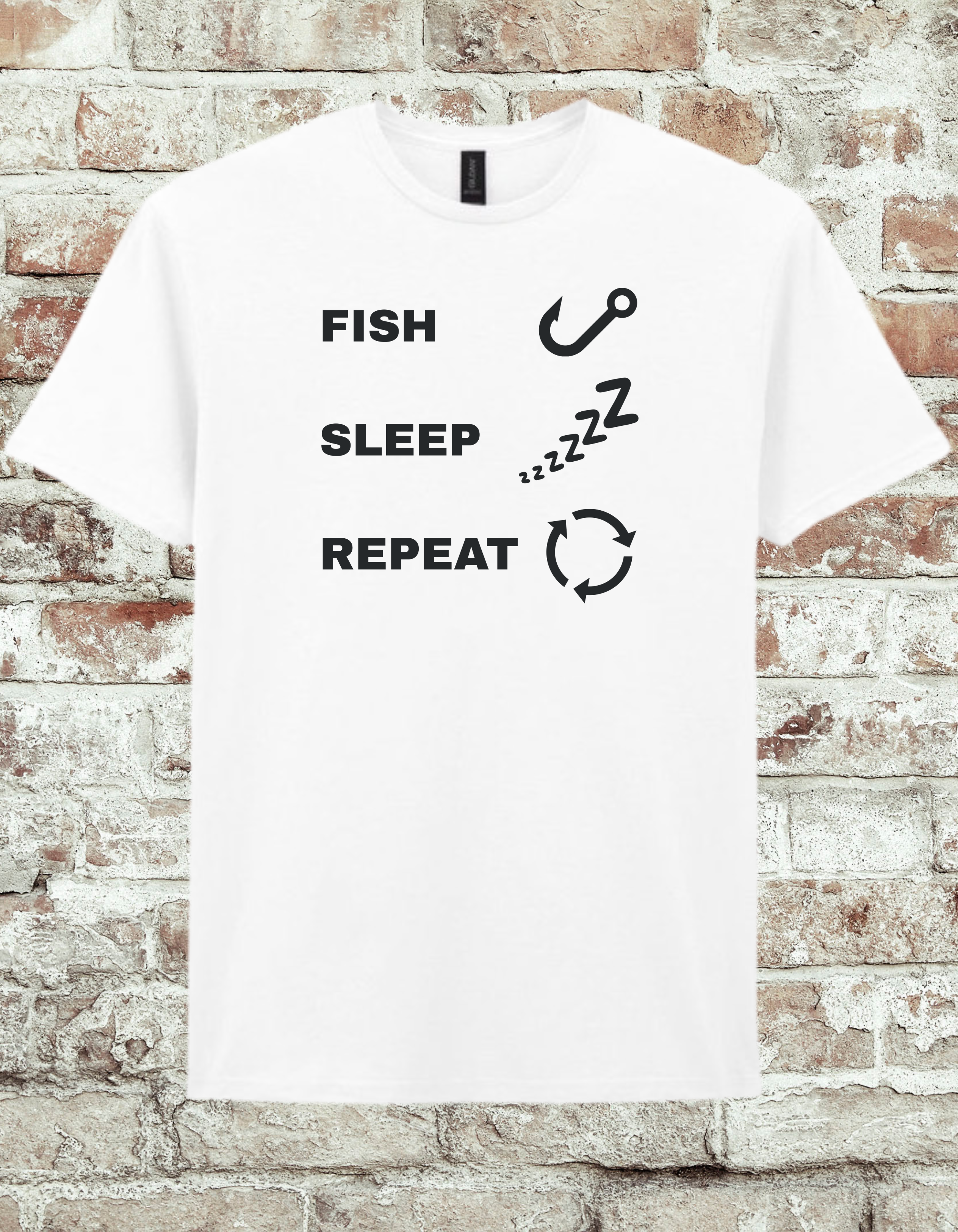 Fish Sleep Repeat Fishing T-Shirt | Funny Angler Graphic Tee