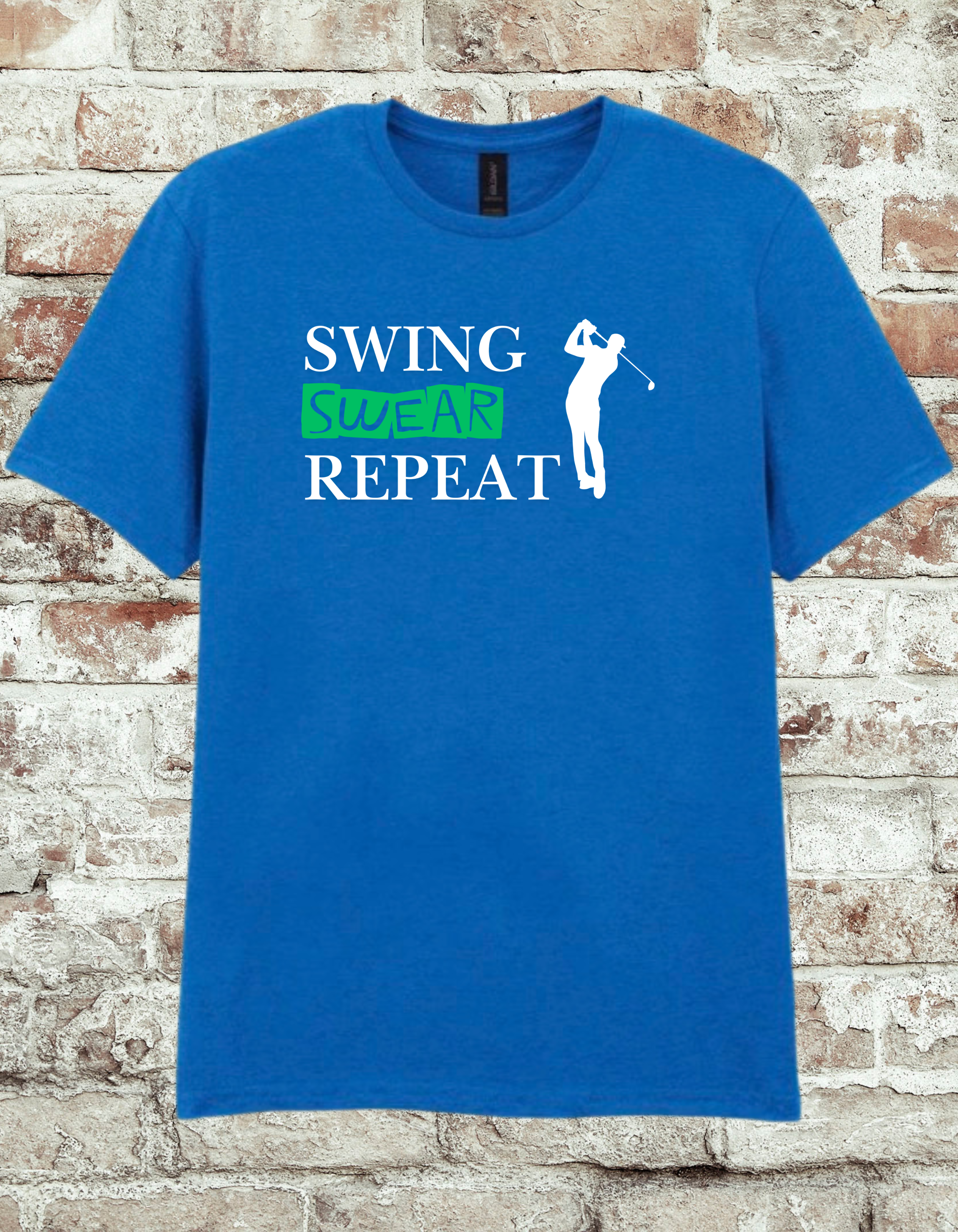 Swing Swear Repeat Golf T-Shirt – Funny Golfer Humor Graphic Tee