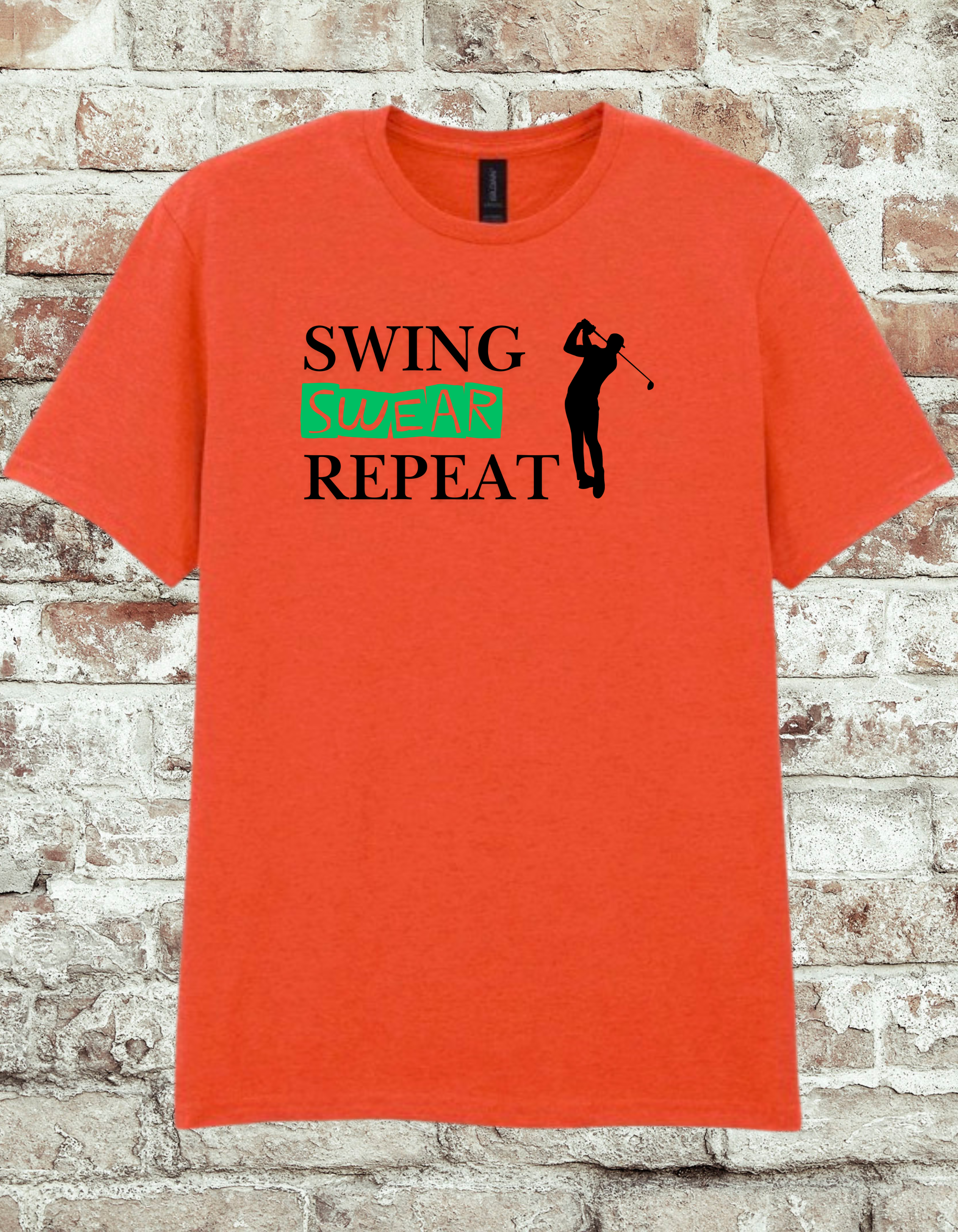 Swing Swear Repeat Golf T-Shirt – Funny Golfer Humor Graphic Tee