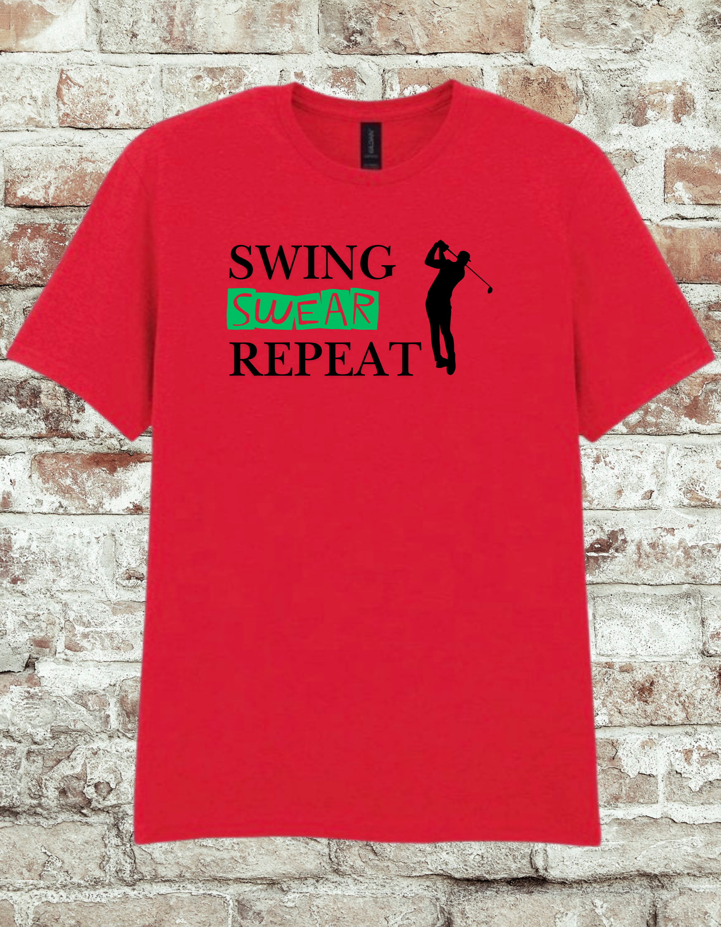 Swing Swear Repeat Golf T-Shirt – Funny Golfer Humor Graphic Tee