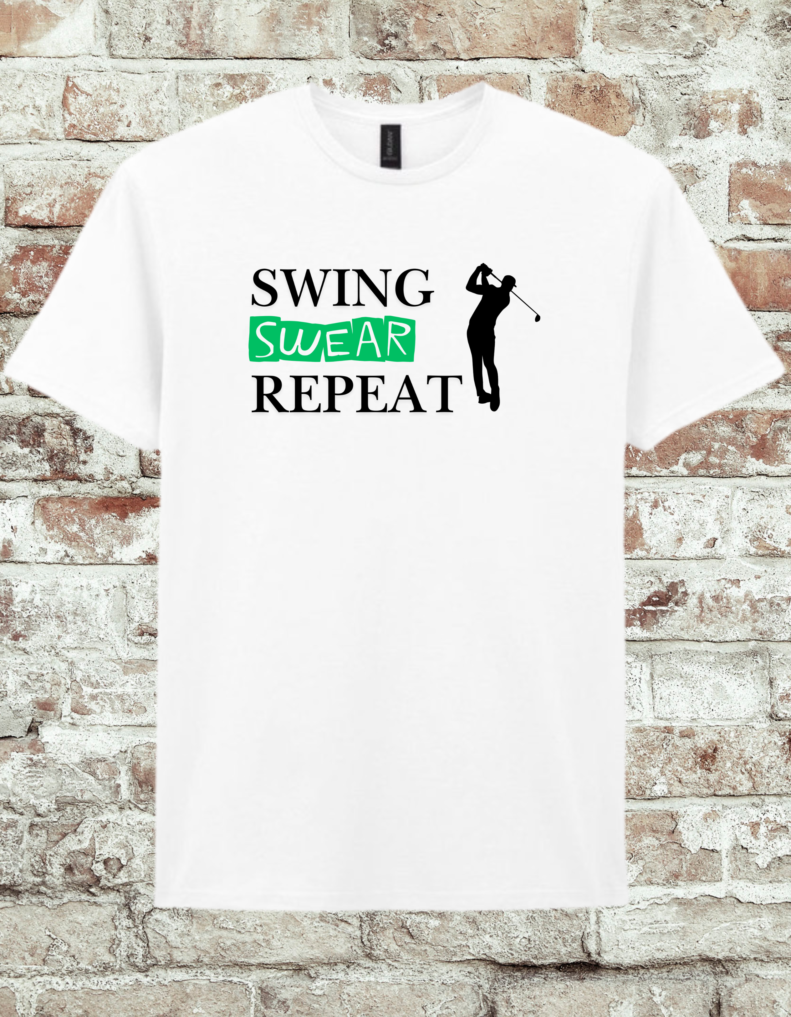 Swing Swear Repeat Golf T-Shirt – Funny Golfer Humor Graphic Tee