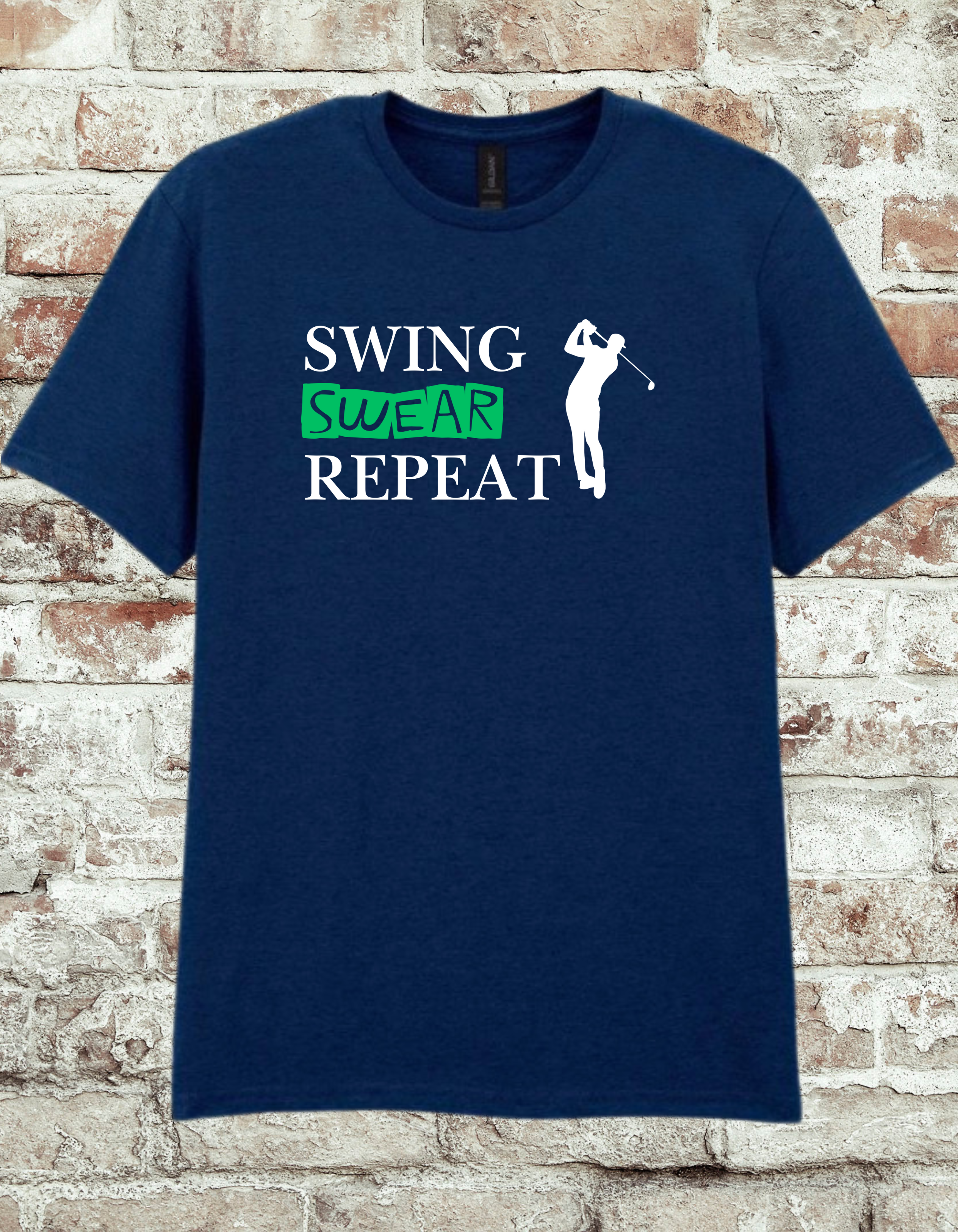 Swing Swear Repeat Golf T-Shirt – Funny Golfer Humor Graphic Tee