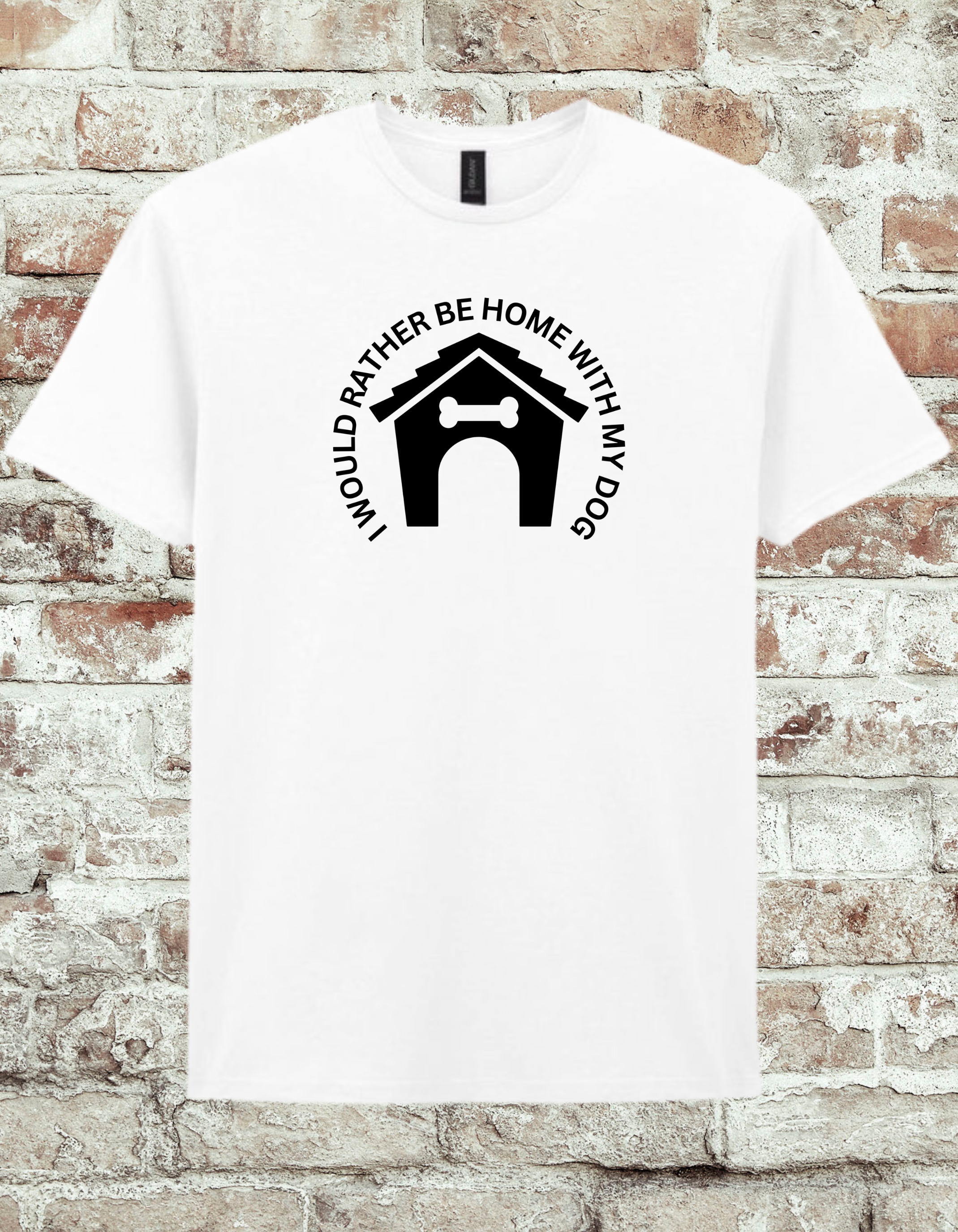 I Would Rather Be Home With My Dog T-Shirt – Funny Dog Lover Graphic Tee