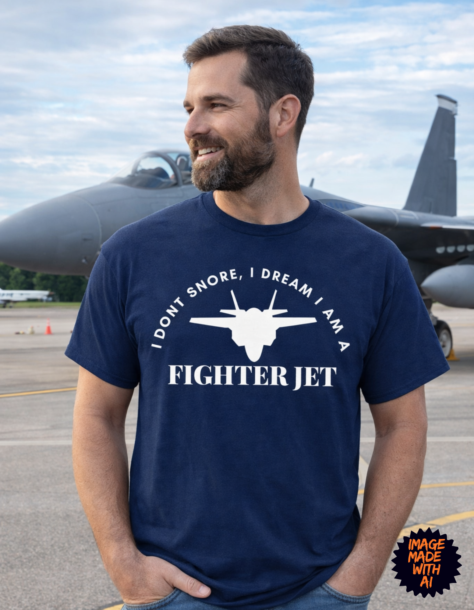 Funny Fighter Jet T-Shirt – “I Don’t Snore, I Dream I Am a Fighter Jet” Tee